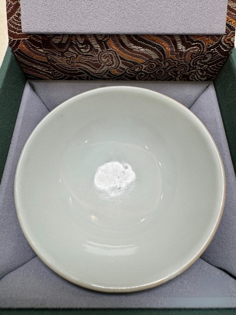 古玩陶瓷粉彩花鳥紋茶圓真品鑒賞圖