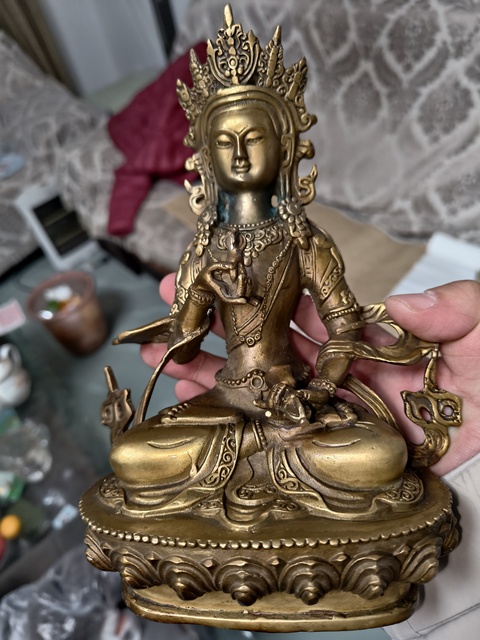 古玩銅器銅金剛手菩薩真品鑒賞圖