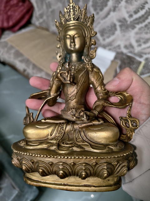 古玩銅器銅金剛手菩薩真品鑒賞圖