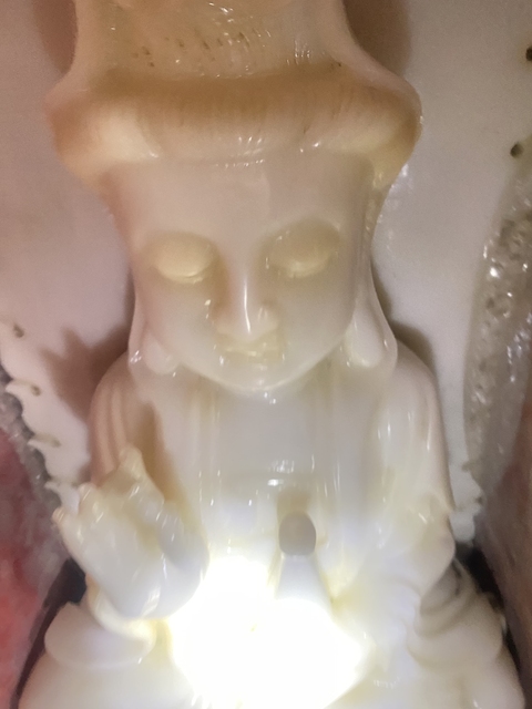 古玩玉器漢白玉雕“觀音擺件”真品鑒賞圖