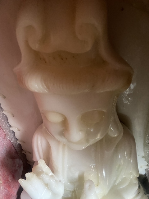 古玩玉器漢白玉雕“觀音擺件”真品鑒賞圖