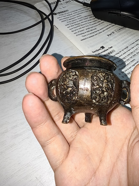 古玩銅器19世紀香爐真品鑒賞圖