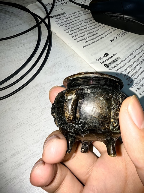 古玩銅器19世紀香爐真品鑒賞圖