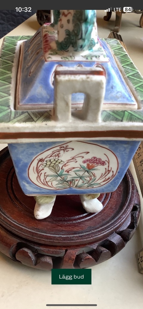 古玩陶瓷狻猊扭花卉紋香薰爐真品鑒賞圖