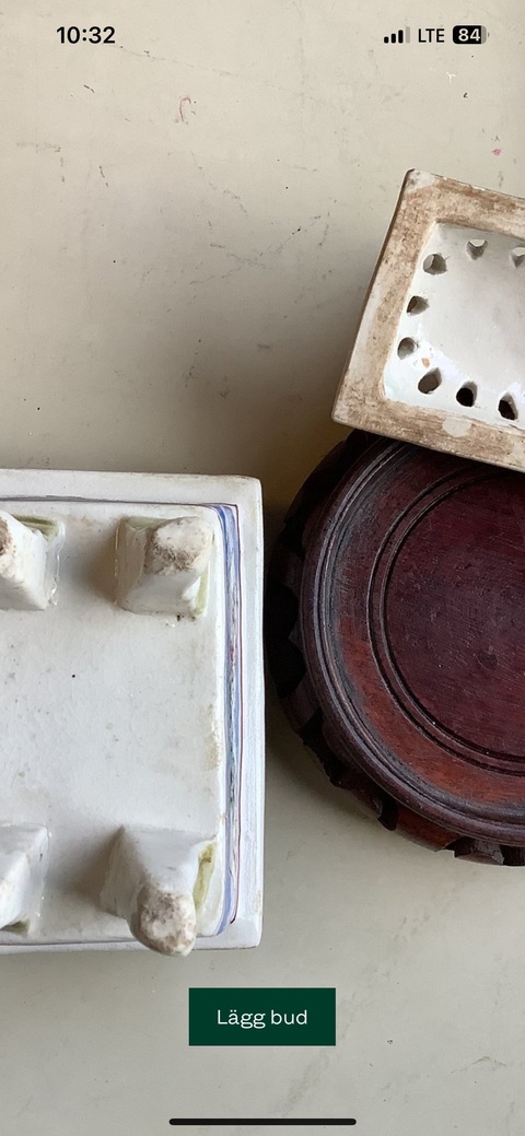 古玩陶瓷狻猊扭花卉紋香薰爐真品鑒賞圖