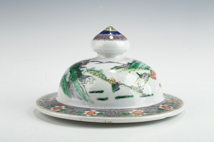 古玩陶瓷清晚·五彩山水人物紋將軍罐蓋
真品鑒賞圖