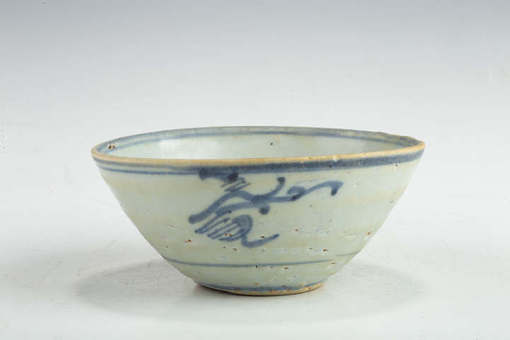 古玩陶瓷明晚·青花螭龍紋碗真品鑒賞圖