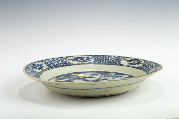 古玩陶瓷明晚·青花鳳凰牡丹紋盤真品鑒賞圖