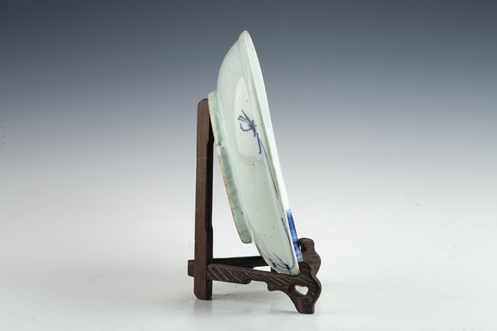 古玩陶瓷清乾隆·青花錦雞牡丹紋盤拍賣，當前價格880元