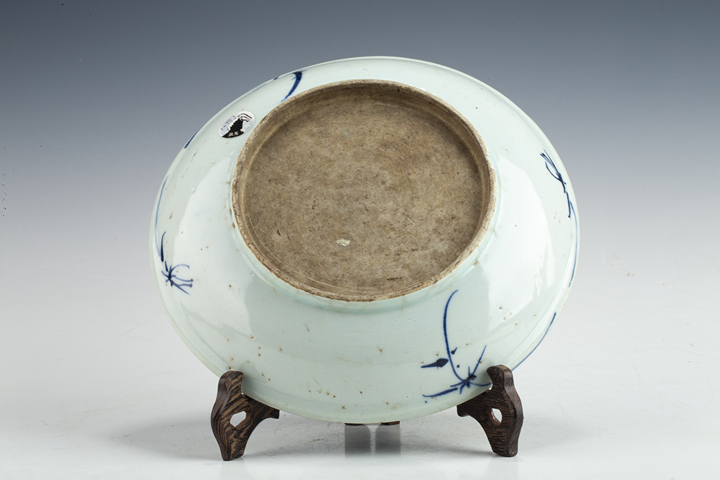 古玩陶瓷清乾隆·青花錦雞牡丹紋盤拍賣，當前價格880元