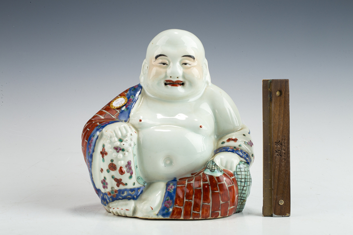 古玩陶瓷民國·粉彩彌勒佛造像拍賣，當前價格4200元