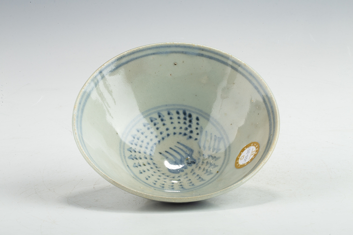 古玩陶瓷明晚·青花篦紋碗真品鑒賞圖