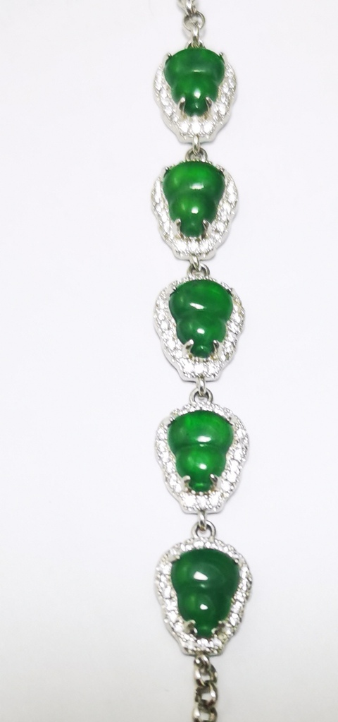 古玩玉器翡翠手鏈真品鑒賞圖