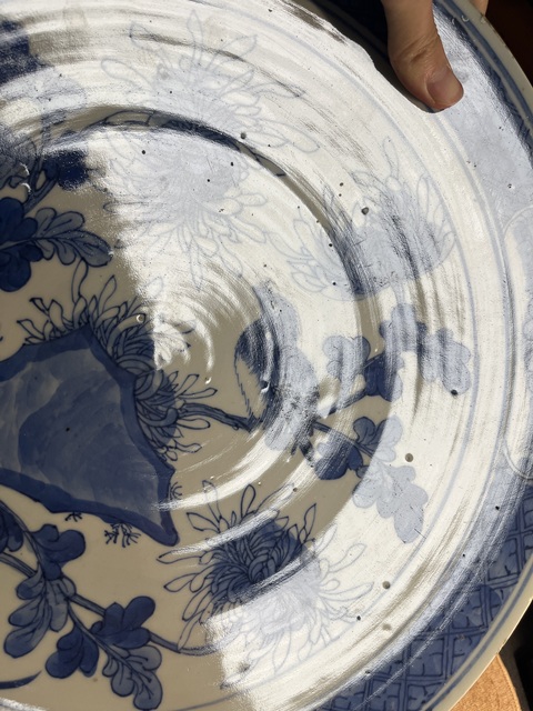 古玩陶瓷青花花鳥盤真品鑒賞圖