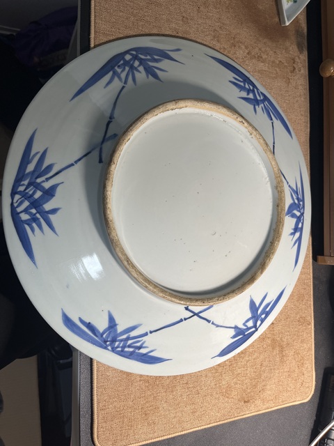 古玩陶瓷青花花鳥盤真品鑒賞圖