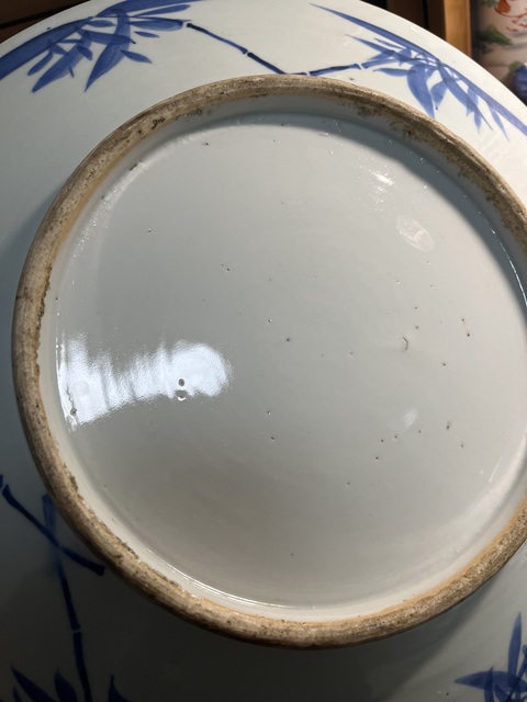 古玩陶瓷青花花鳥盤真品鑒賞圖