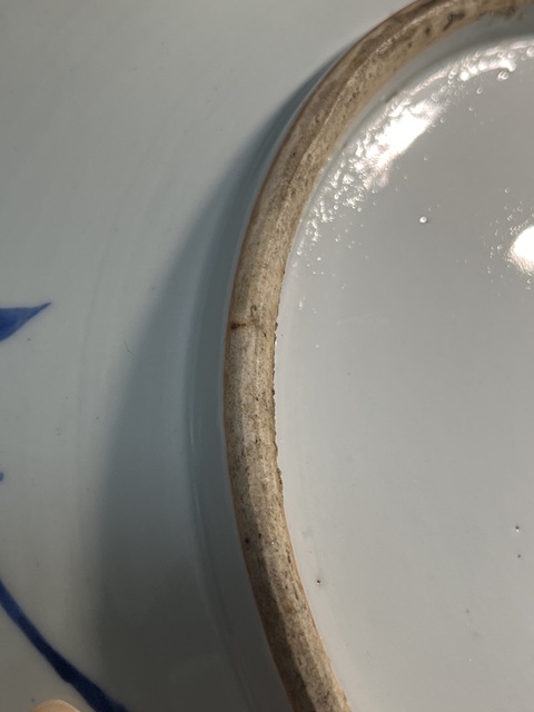 古玩陶瓷青花花鳥盤真品鑒賞圖