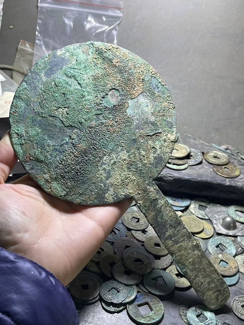 古玩銅器宋·乳釘規矩手鏡真品鑒賞圖