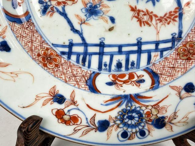 古玩陶瓷清康熙·青花加彩松竹梅盤真品鑒賞圖