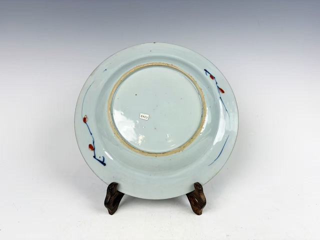 古玩陶瓷清康熙·青花加彩松竹梅盤真品鑒賞圖