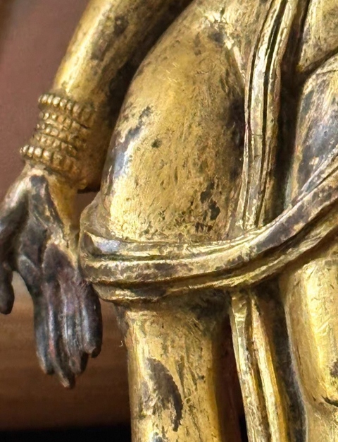 古玩銅器銅鎏金度母真品鑒賞圖