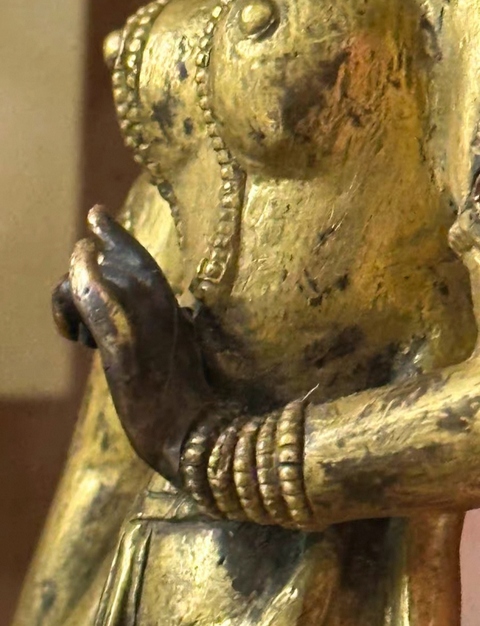 古玩銅器銅鎏金度母真品鑒賞圖