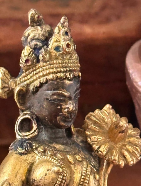 古玩銅器銅鎏金度母真品鑒賞圖