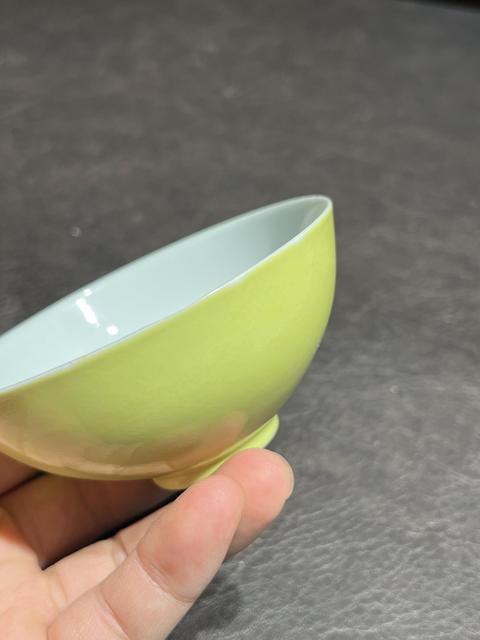 古玩陶瓷黃釉茶圓真品鑒賞圖