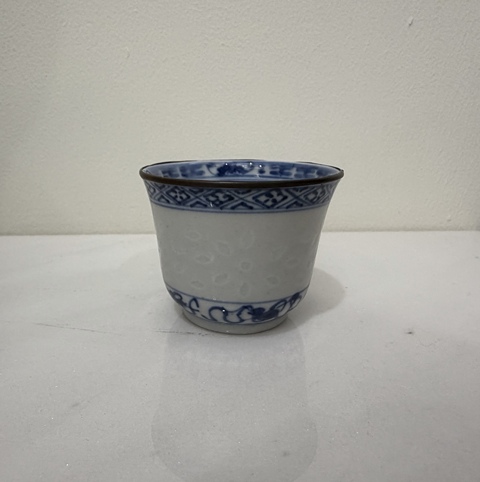 古玩陶瓷青花一鷺蓮科玲瓏瓷杯拍賣，當前價格1180元