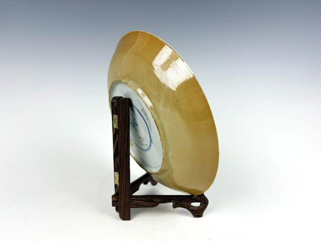 古玩陶瓷清康熙·外米黃釉內青花盤拍賣，當前價格99元