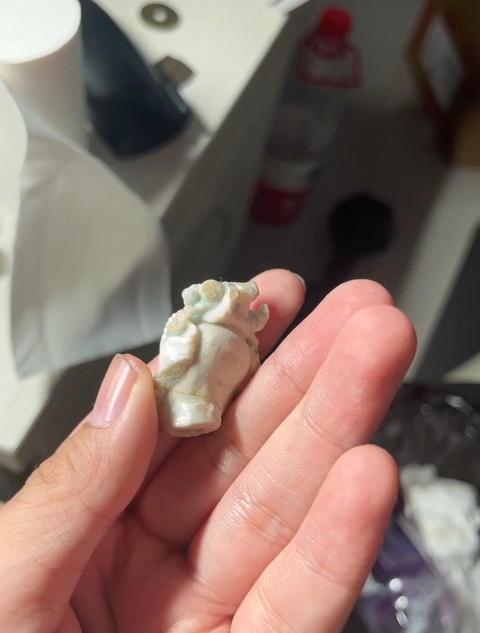 古玩陶瓷湖田窯青白釉菩薩頭像真品鑒賞圖