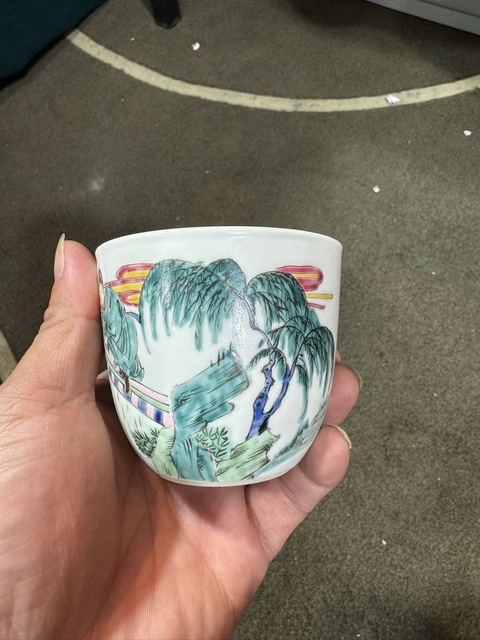 古玩陶瓷粉彩杯真品鑒賞圖