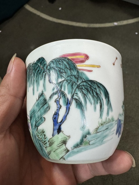 古玩陶瓷粉彩杯真品鑒賞圖