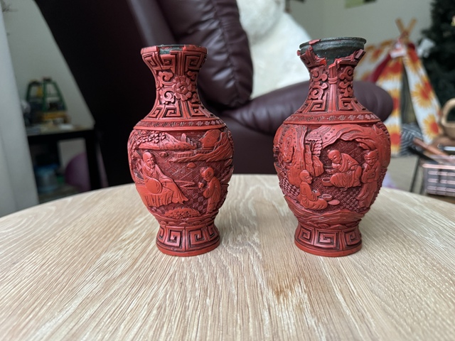 古玩雜項剔紅觀音瓶真品鑒賞圖