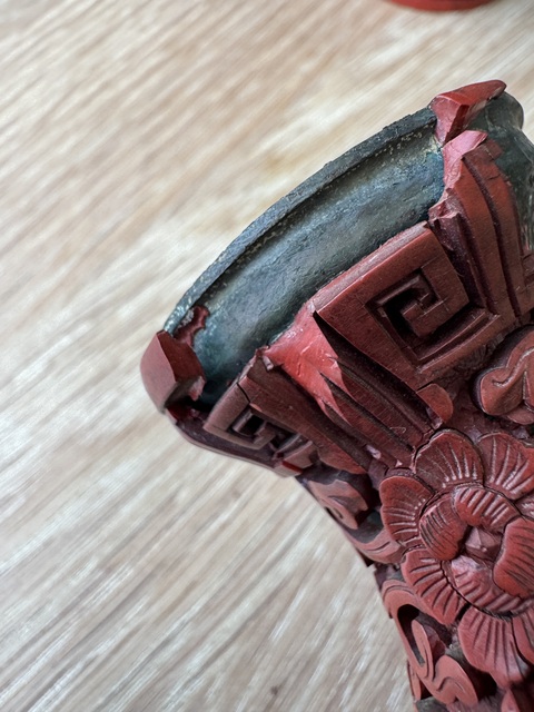 古玩雜項剔紅觀音瓶真品鑒賞圖