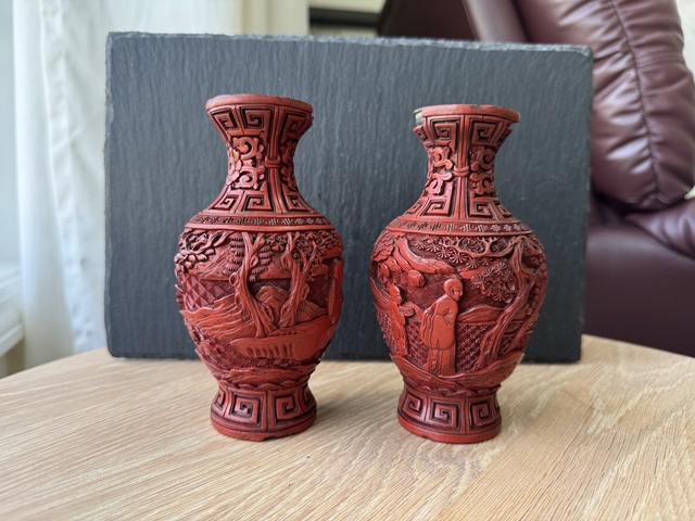 古玩雜項剔紅觀音瓶真品鑒賞圖