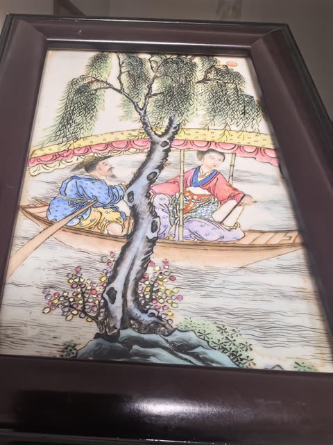 古玩陶瓷粉彩人物故事瓷板真品鑒賞圖