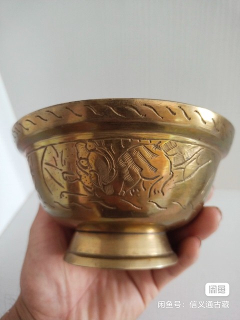 古玩銅器銅碗真品鑒賞圖