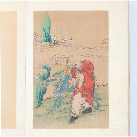 古玩字畫十八羅漢圖冊頁真品鑒賞圖