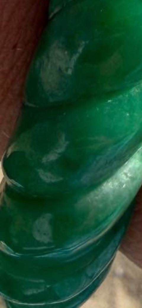 古玩玉器“染色”非天然翡翠手鐲真品鑒賞圖