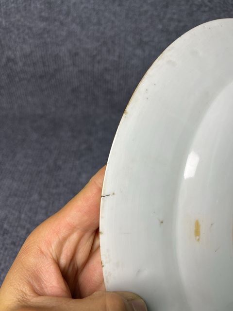 古玩陶瓷康熙青花庭院洞石花卉紋大盤真品鑒賞圖