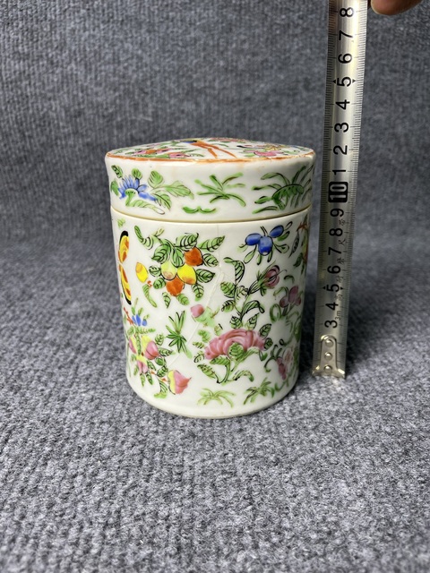 古玩陶瓷廣彩花鳥紋大煙缸真品鑒賞圖