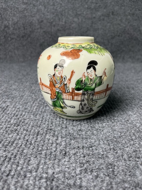 古玩陶瓷五彩西廂記人物故事紋罐拍賣，當前價格1088元