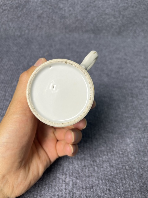 古玩陶瓷廣彩庭院花鳥紋把杯拍賣，當前價格1288元