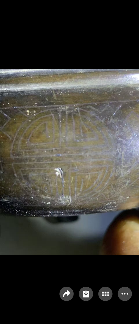 古玩銅器朝冠耳香爐真品鑒賞圖