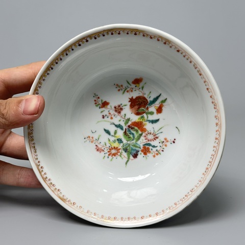 古玩陶瓷福壽三多鏤空碗真品鑒賞圖