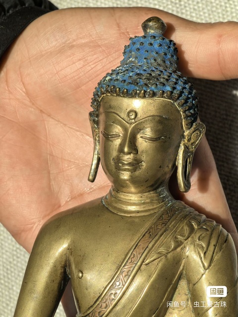 古玩銅器銅釋迦摩尼真品鑒賞圖