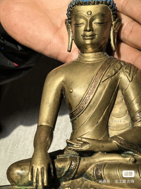 古玩銅器銅釋迦摩尼真品鑒賞圖