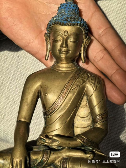 古玩銅器銅釋迦摩尼真品鑒賞圖