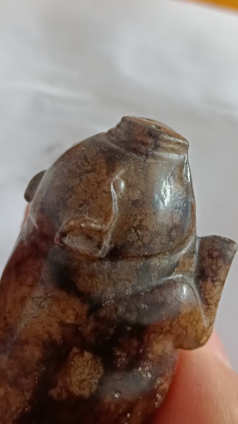 古玩玉器提油仿古“玉豬”真品鑒賞圖